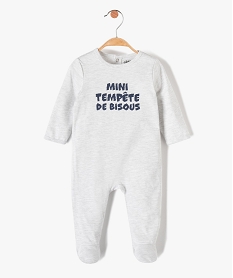 GEMO Pyjama bébé en jersey avec ouverture pont-dos Gris