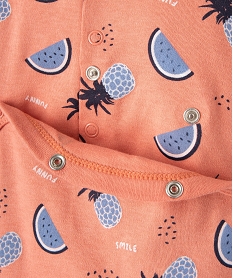 pyjama bebe a motifs fruits exotiques fermeture pont dos orangeD452601_2