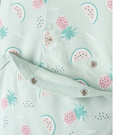 pyjama bebe a motifs fruits exotiques fermeture pont dos vertD453201_2