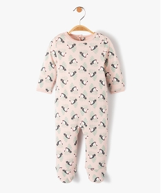 pyjama bebe avec motifs toucans fermeture pont dos rose pyjamas et dors bienD453401_1