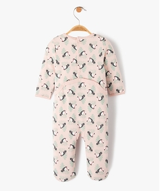 pyjama bebe avec motifs toucans fermeture pont dos roseD453401_3