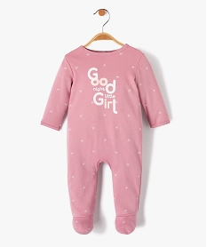 pyjama bebe fille a motifs etoiles et fermeture pont-dos rose pyjamas et dors bienD453501_1