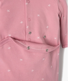 pyjama bebe fille a motifs etoiles et fermeture pont-dos rose pyjamas et dors bienD453501_2