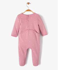 pyjama bebe fille a motifs etoiles et fermeture pont-dos rose pyjamas et dors bienD453501_3