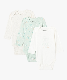 bodies bebe a manches longues et col americain theme fleurs (lot de 3) multicoloreD455101_1