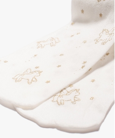 collant bebe fille avec motifs licornes et etoiles pailletees beige collantsD457501_2