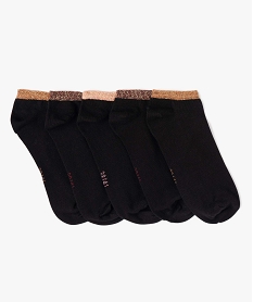 chaussettes femme tige ultra courte avec paillettes (lot de 5) noir chaussettesD462401_1