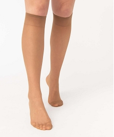 GEMO Mi-bas mousse résistants femme (lot de 3) Beige