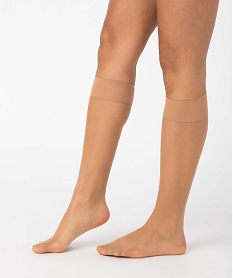 GEMO Mi-bas infaillibles transparents femme (lot de 2) Beige