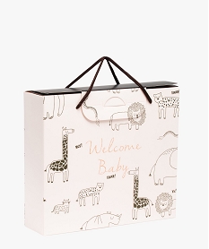 boite cadeau de naissance a anses imprime animaux blanc accessoiresD464301_1