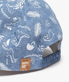 casquette bebe garcon en jean imprime de motifs dinosaures bleu standardD465401_2