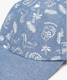 casquette bebe garcon en jean imprime de motifs dinosaures bleuD465401_3