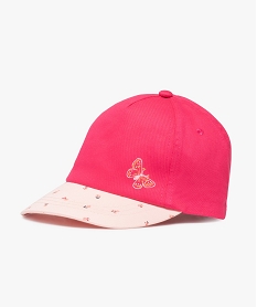 casquette bebe fille bicolore a motifs fleurs et papillon rose standardD466901_1