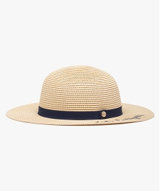 chapeau fille en paille avec broderie en sequins - lulucastagnette beigeD468601_1