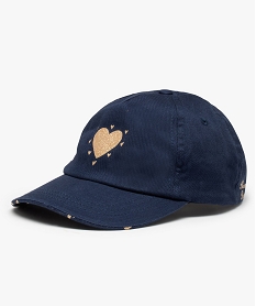 GEMO Casquette fille avec motif coeurs pailletés Bleu