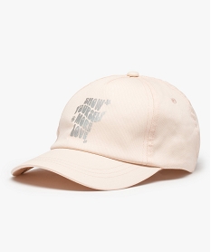 casquette fille avec inscription irisee sur l’avant beige standardD469301_1