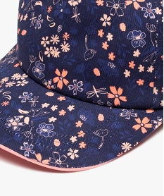 casquette fille a motifs fleuris bleu standardD470001_3