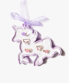 coffret de bagues pour fille en forme de licorne (lot de 5) multicoloreD471401_3