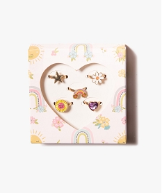 coffret de bagues pour fille a motif en relief (lot de 5) multicoloreD471601_1