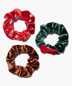 chouchous pour les cheveux en velours motif noel (lot de 3) multicoloreD473501_1