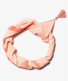 foulard file a motif papillon et pompons rose standard foulards echarpes et gantsD475101_1