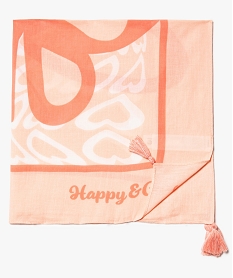 foulard file a motif papillon et pompons rose standard foulards echarpes et gantsD475101_2
