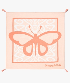 foulard file a motif papillon et pompons rose standardD475101_3