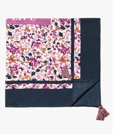 foulard file a message avec motifs fleuris et pompons rose standard foulards echarpes et gantsD475201_2