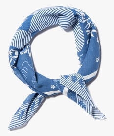 foulard fille bicolore avec motifs fleuris - lulucastagnette bleuD475401_2