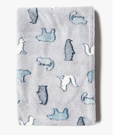 plaid enfant a motifs animaux gris standardD475801_1