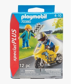 GEMO Jeu figurines course de moto - Playmobil Multicolore