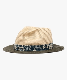 chapeau garcon en paille bicolore forme fedora - lulucastagnette beigeD479901_1