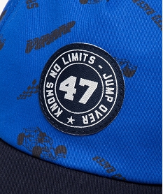 casquette garcon avec motifs voitures de course bleu standardD481301_3