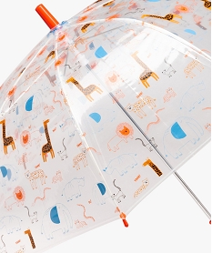 parapluie enfant transparent imprime animaux de la jungle multicoloreD482301_3