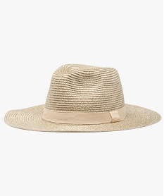 GEMO Chapeau femme forme Fedora en maille scintillante beige standard