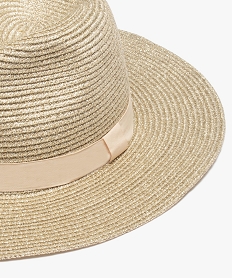 chapeau femme forme fedora en maille scintillante beige standardD487101_2