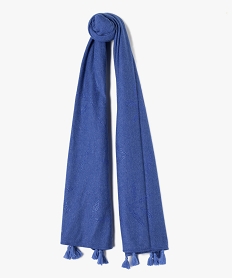 GEMO Echarpe femme avec motifs feuillage en strass Bleu
