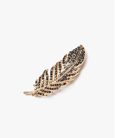 broche femme forme feuille a strass jauneD488201_1