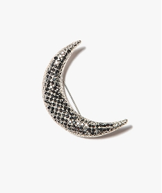 GEMO Broche femme en forme doeil à strass Jaune