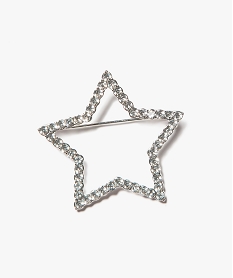 GEMO Broche femme forme étoile à strass Gris