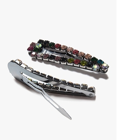 barrettes femme forme clic-clac avec strass (lot de 2) multicolore autres accessoiresD489901_2