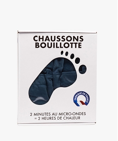 chaussons bouillotte a chauffer au micro-ondes bleuD494501_1