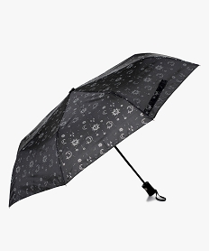 GEMO Parapluie pliable à motifs célestes argentés Noir