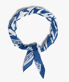 GEMO Foulard fille carré petit format à motifs Bleu