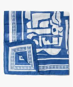foulard fille carre petit format a motifs bleuD495301_2