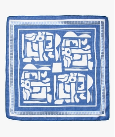 foulard fille carre petit format a motifs bleuD495301_3