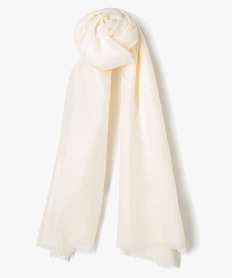 foulard femme uni et leger en polyester recycle blanc chineD495601_1