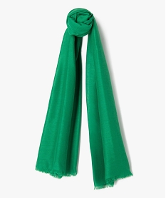 GEMO Foulard femme uni et léger en polyester recyclé Vert