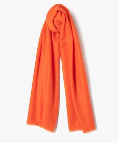 GEMO Foulard femme uni et léger en polyester recyclé Orange