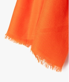 foulard femme uni et leger en polyester recycle orangeD495801_2